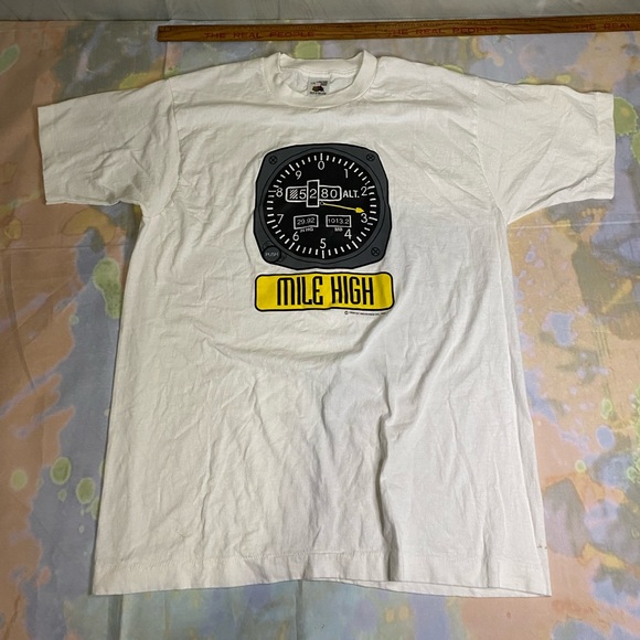 Fruit of the Loom Other - Vintage T Shirt 90s  Single Stitch MADE IN CANADA Mile High Club Aviation 1992